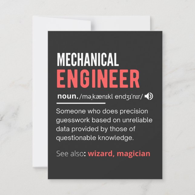 Mechanical ENGINEER Thank You Card (Front)