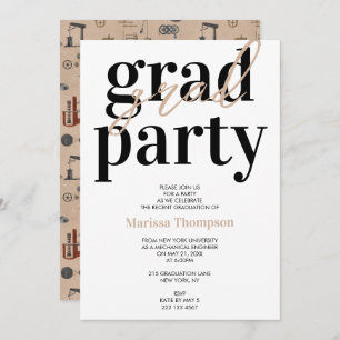 Mechanical Engineer University College Graduation  Invitation