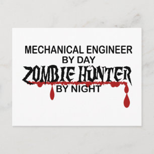 Mechanical Engineer Zombie Hunter Postcard