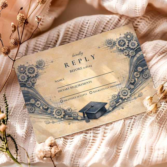 Mechanical Engineering Graduate Party RSVP Card (Creator Uploaded)