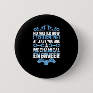Mechanical Engineering No How Hard Engineer Sticke 2 Inch Round Button