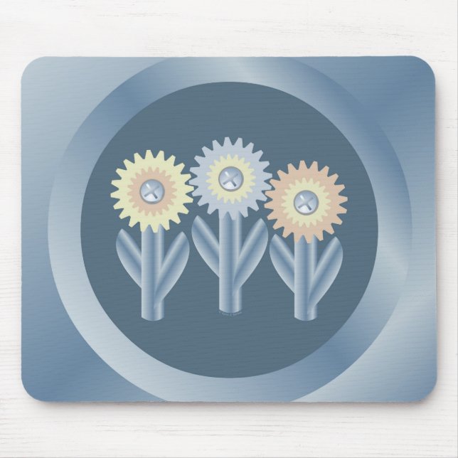 Mechanical Flowers Mouse Pad (Front)