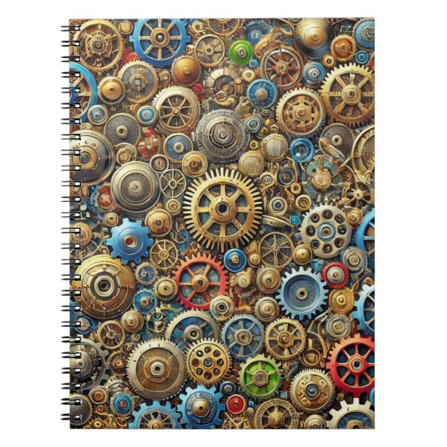 Mechanical Gear Pattern Notebook (Front)