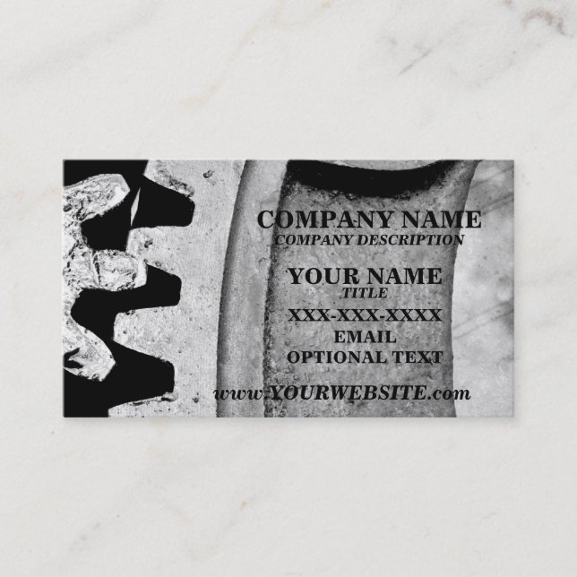 MECHANICAL GEARS - Business Card Template (Front)