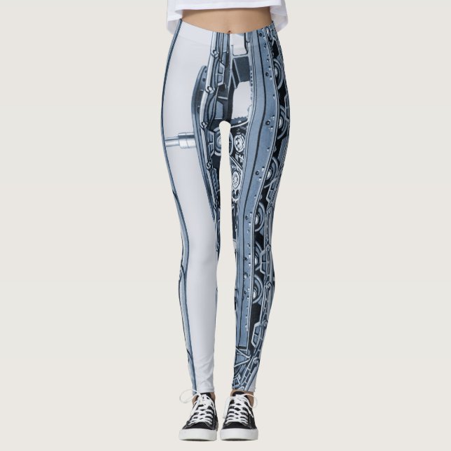 Mechanical Gears Industrial Machinery Caterpillar Leggings (Front)