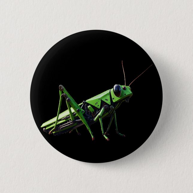 Mechanical Grasshopper 2 Inch Round Button (Front)