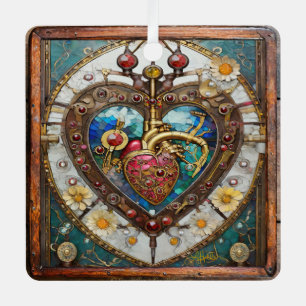 Mechanical Heart Anatomical Steampunk Series Metal Ornament