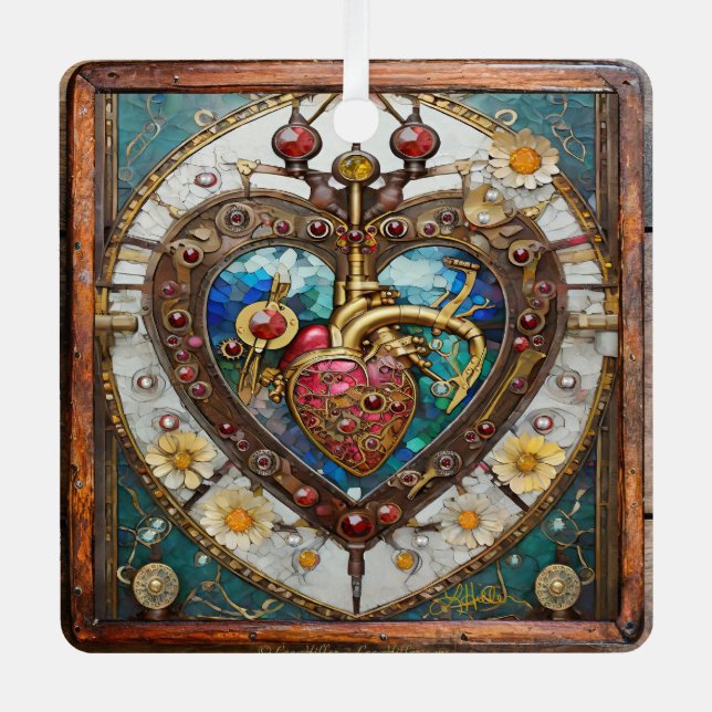 Mechanical Heart Anatomical Steampunk Series Metal Ornament (Front)
