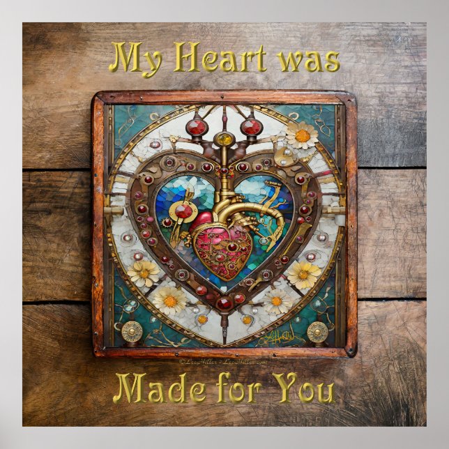 Mechanical Heart Anatomical Steampunk Series Poster (Front)