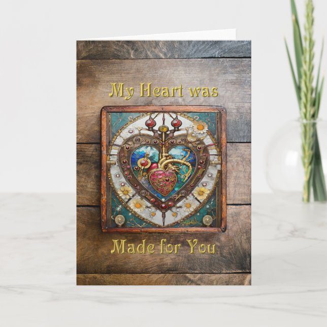 Mechanical Heart Anatomical Steampunk Series Thank You Card (Front)