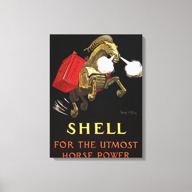 Mechanical Horse with Shell Oil Canvas Print (Front)