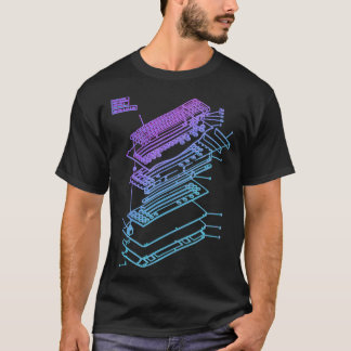 Mechanical Keyboard Patent Drawing Graphic Design T-Shirt