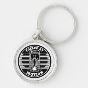 Mechanical Kinetic Piston Circular Mark Keychain