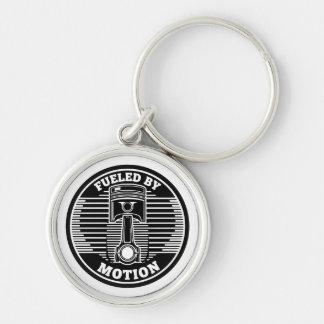 Mechanical Kinetic Piston Circular Mark Keychain
