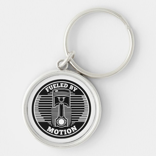 Mechanical Kinetic Piston Circular Mark Keychain (Front)