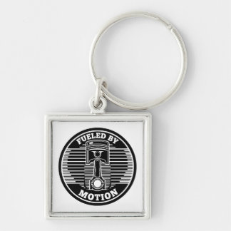 Mechanical Kinetic Piston Circular Mark Keychain