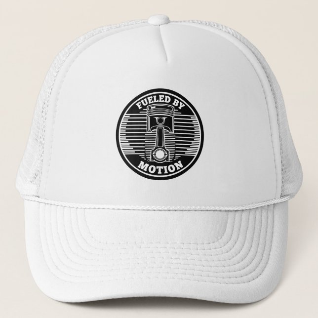 Mechanical Kinetic Piston Circular Mark Trucker Hat (Front)