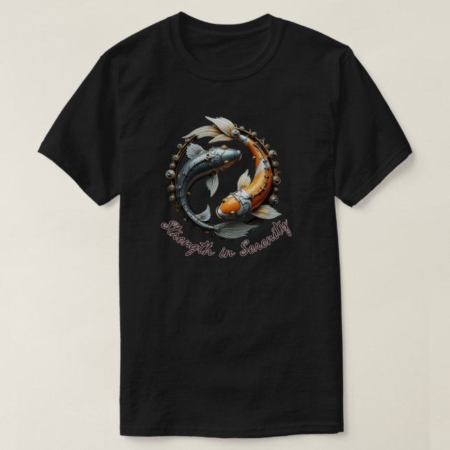 Mechanical Koi Yin-Yang T-Shirt (Design Front)