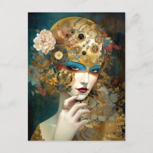 Mechanical Lady Robotic Fantasy Sci-Fi Postcard