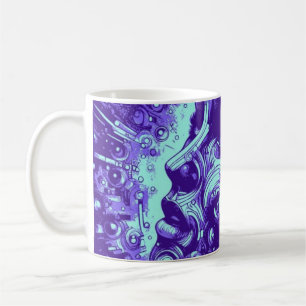 Mechanical Muse Purple Cyberpunk Mug