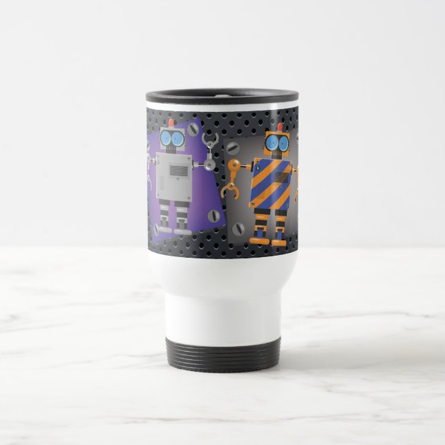 Mechanical Robot Cartoon Travel Mug (Center)