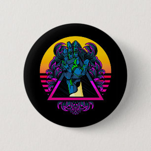 Mechanical Robotic Hand Modern Artwork 2 Inch Round Button