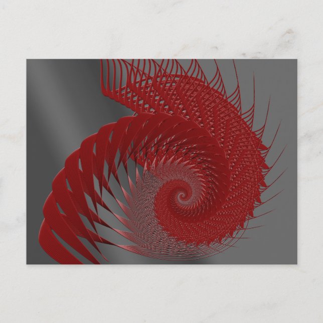 Mechanical Shell. Red and Grey Digital Art. Postcard (Front)