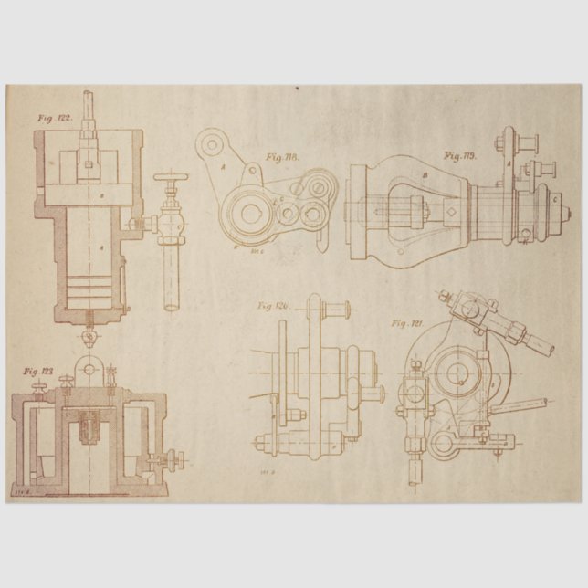 Mechanical Steampunk Design Series #2 Tissue Paper (Front)