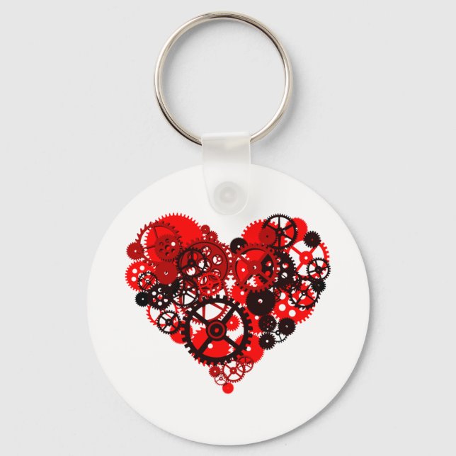 MECHANICAL STEAMPUNK HEART KEYCHAIN (Front)