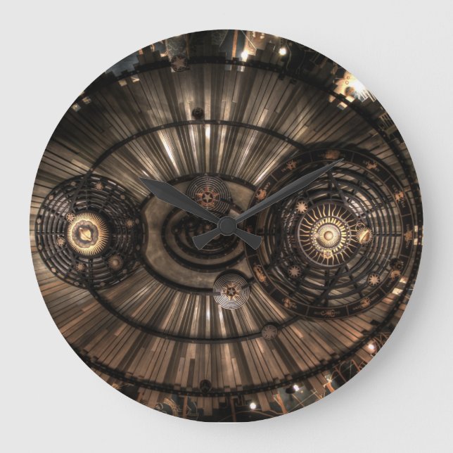 Mechanical Steampunk Zodiac Constellations Large Clock (Front)