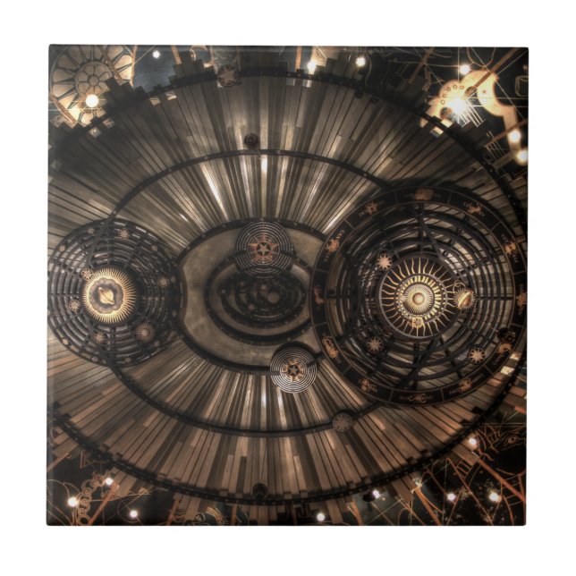 Mechanical Steampunk Zodiac Constellations Tile (Front)