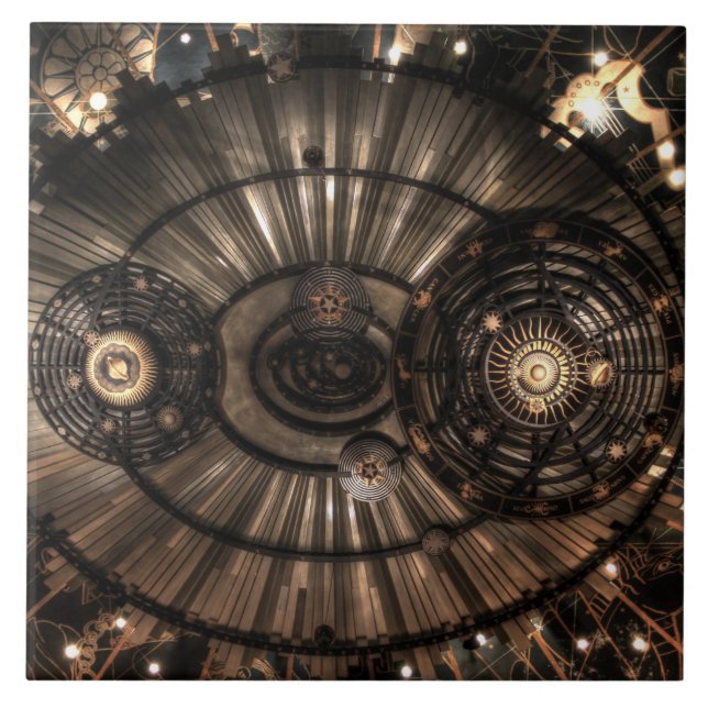 Mechanical Steampunk Zodiac Constellations Tile (Front)