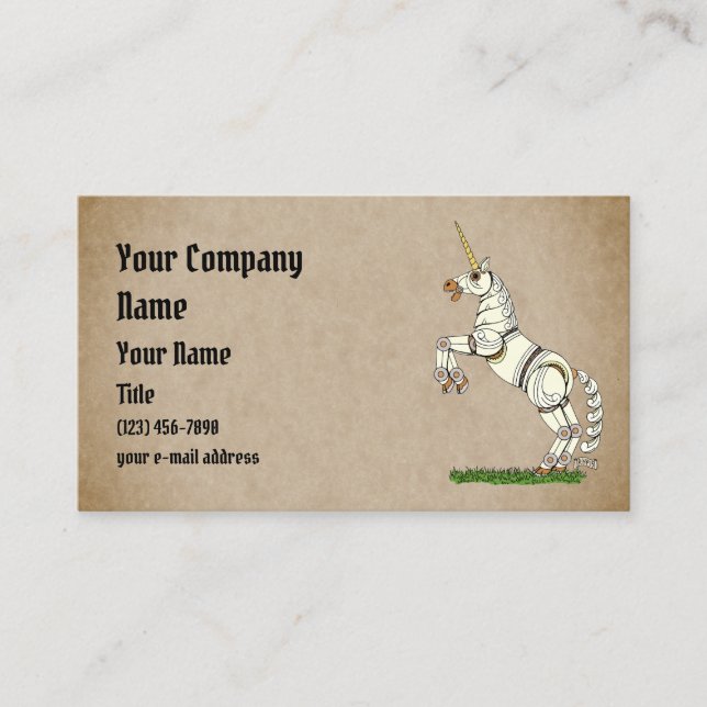Mechanical Unicorn Business Card (Front)