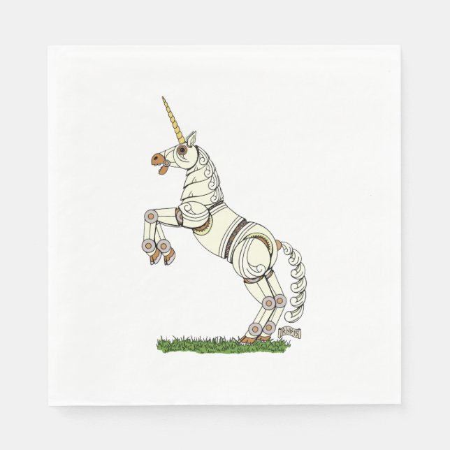 Mechanical Unicorn Napkin (Front)