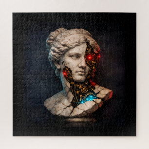 Mechanical Venus: Cyberpunk Statue Art Jigsaw Puzzle