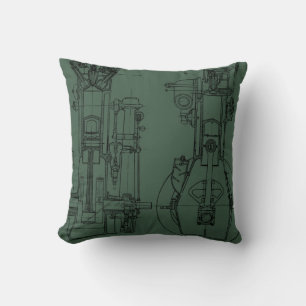 Mechanichal Drawing Blueprint Engineer Engineering Throw Pillow