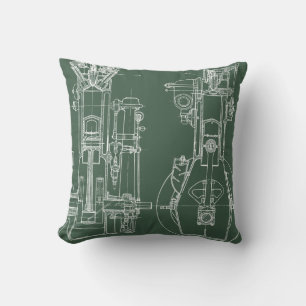 Mechanichal Drawing Blueprint Engineer Engineering Throw Pillow