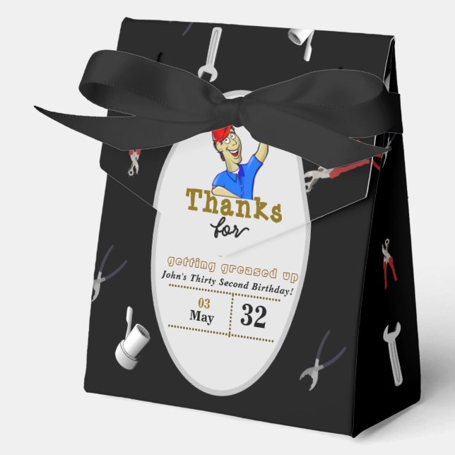 Mechanic's Birthday  Favor Box (Front)