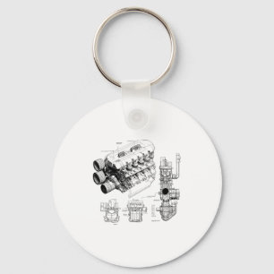 Mechanics Car Enthusiast Men Engine Eces  Keychain
