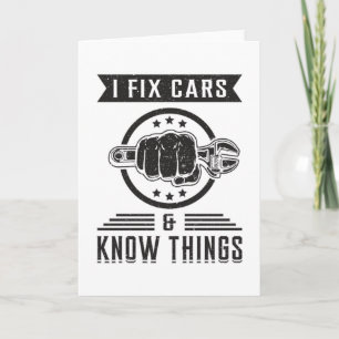 Mechanics Car Mechanic Engine Garage Funny Gift Card