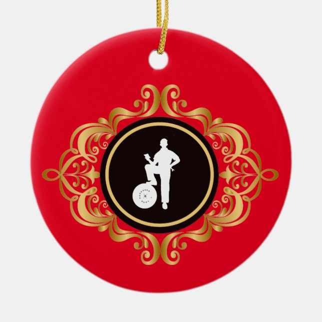 Mechanics Day Victorian Style Christmas Ornament (Front)