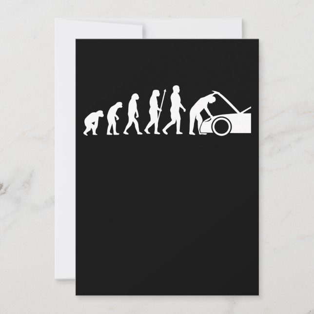 Mechanics Evolution Car Auto Mechanic Work Lover G Thank You Card (Front)