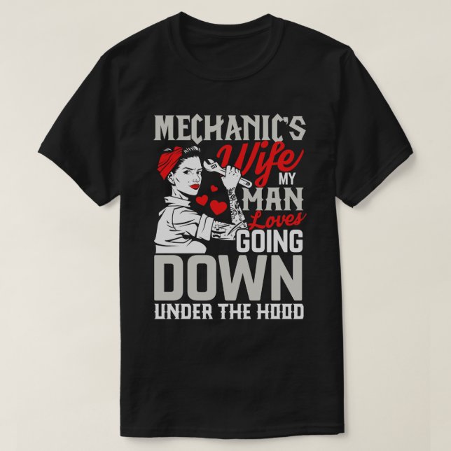 Mechanics Wife retro screw nut bolt gift T-Shirt (Design Front)
