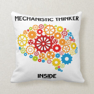 Mechanistic Thinker Inside (Gears Brain) Throw Pillow