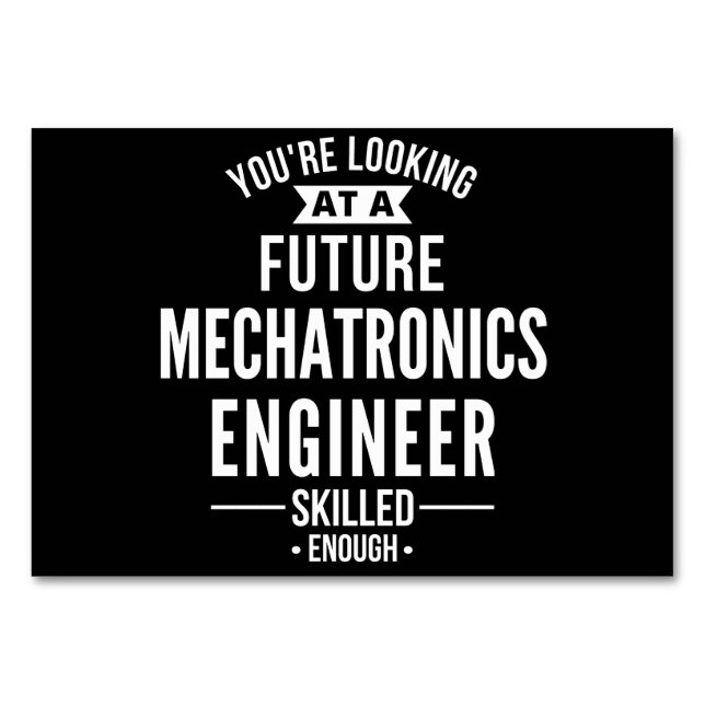 Mechatronics engineer gift table number (Front)