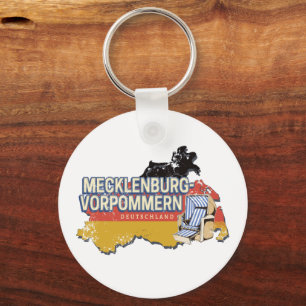 Mecklenburg-Western Pomerania Vinateg Map Germany Keychain