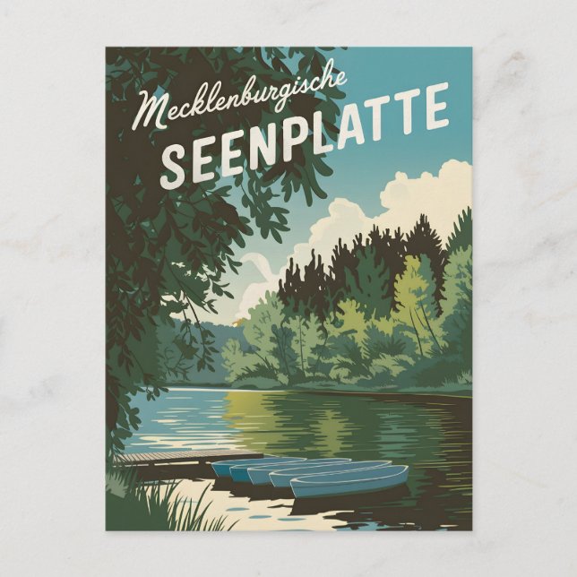Mecklenburgische Seenplatte Germany vintage Postcard (Front)