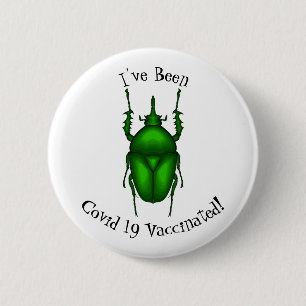 Mecynorhina torquata bug cartoon illustration 2 inch round button