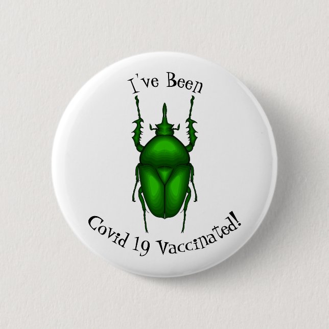 Mecynorhina torquata bug cartoon illustration  2 inch round button (Front)