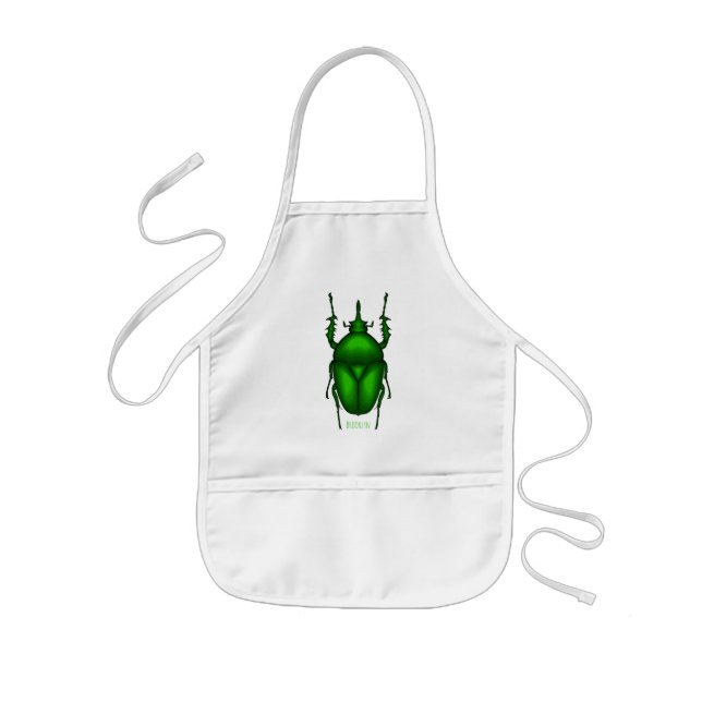 Mecynorhina torquata bug cartoon illustration  kids apron (Front)